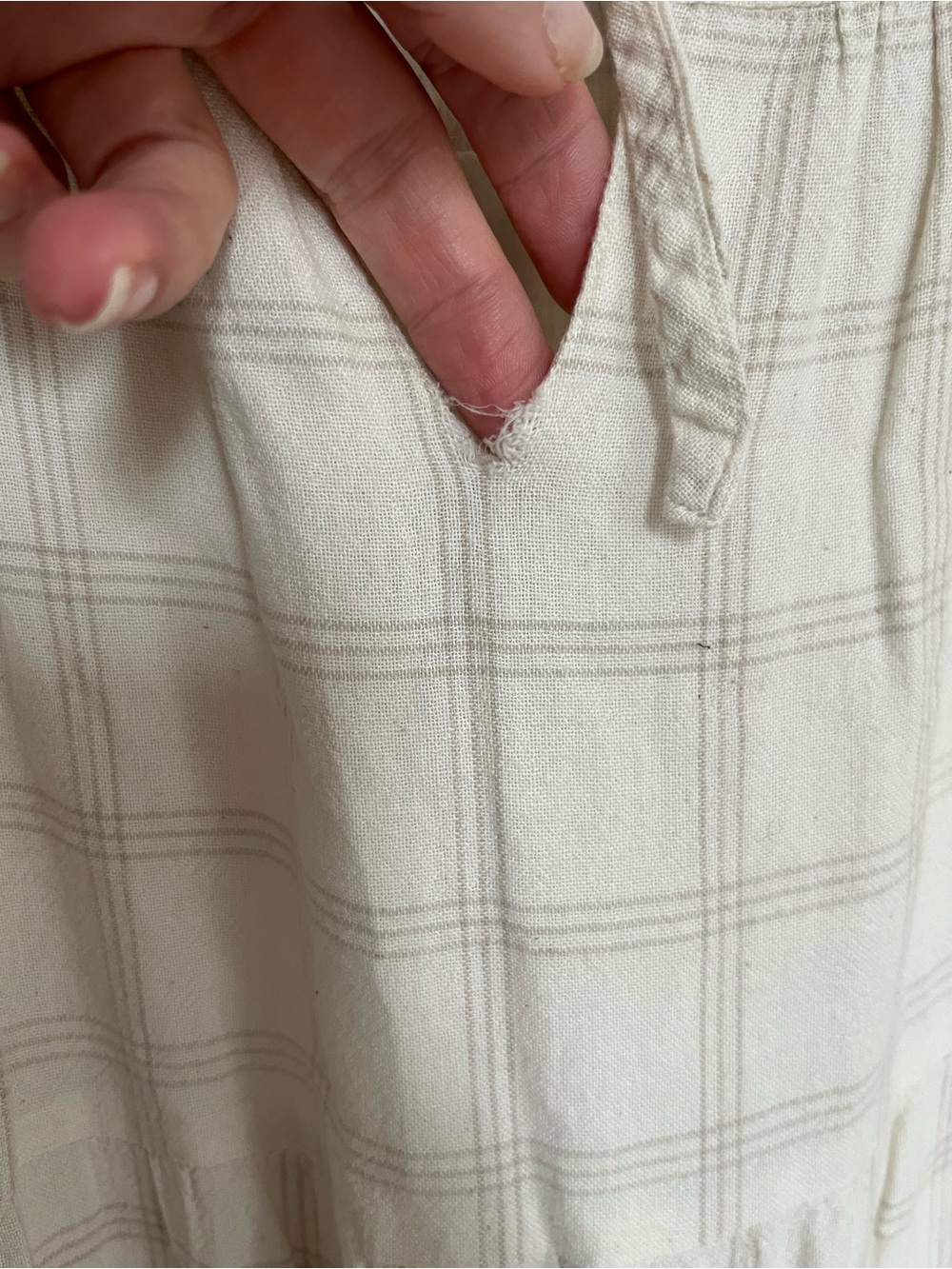 LAUDE the label slow fashion organic cotton buffalo plaid tiered prairie dress L - Picture 7 of 8